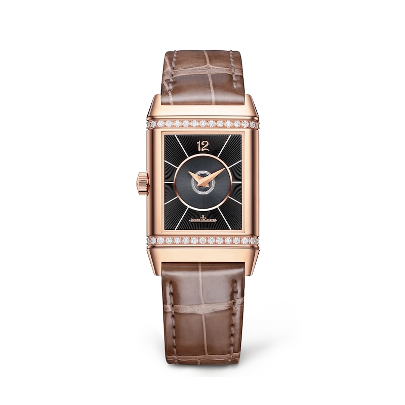 Jaeger-LeCoultre Reverso Classic Ladies' Diamond & 18ct Rose Gold Leather Watch