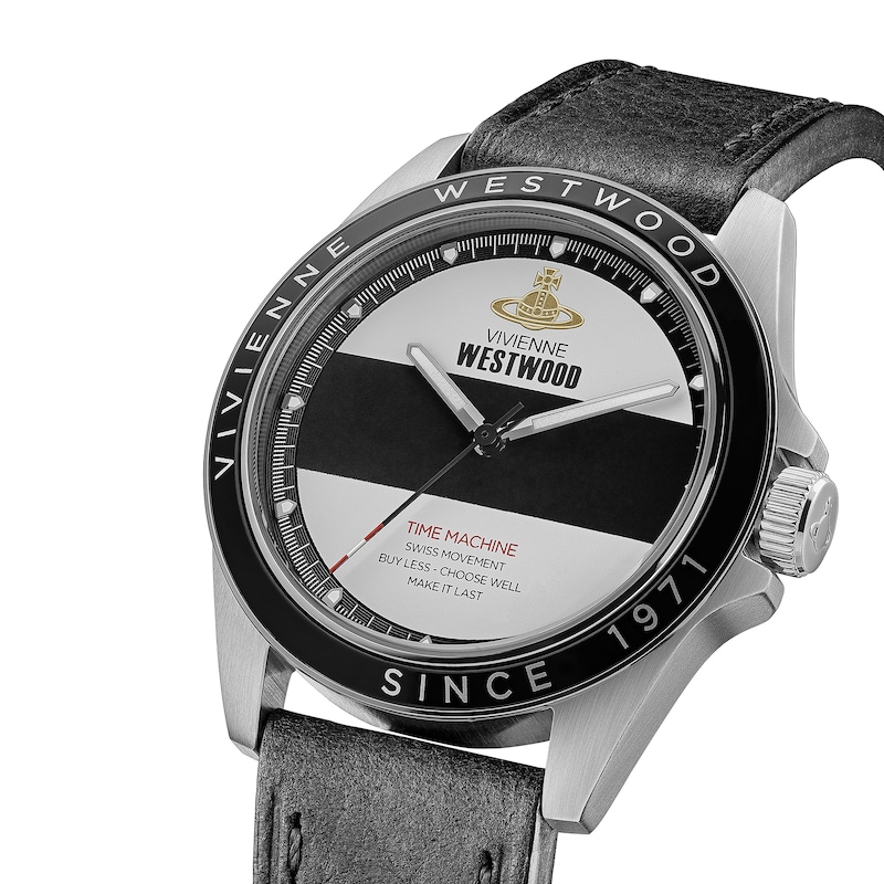 Main Image 4 of Vivienne Westwood Men's Monochrome Leather Strap Watch