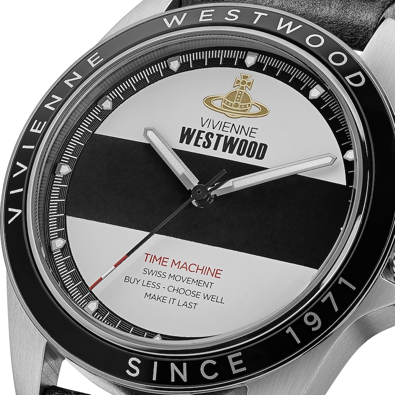 Main Image 5 of Vivienne Westwood Men's Monochrome Leather Strap Watch