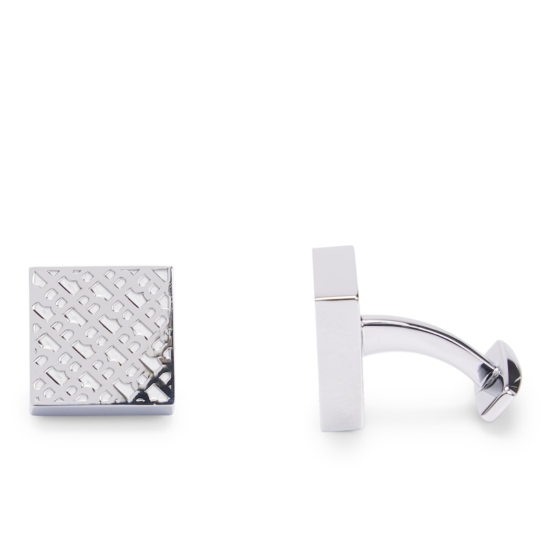 Main Image 2 of BOSS Square Brass Engraved Monogram Cufflinks