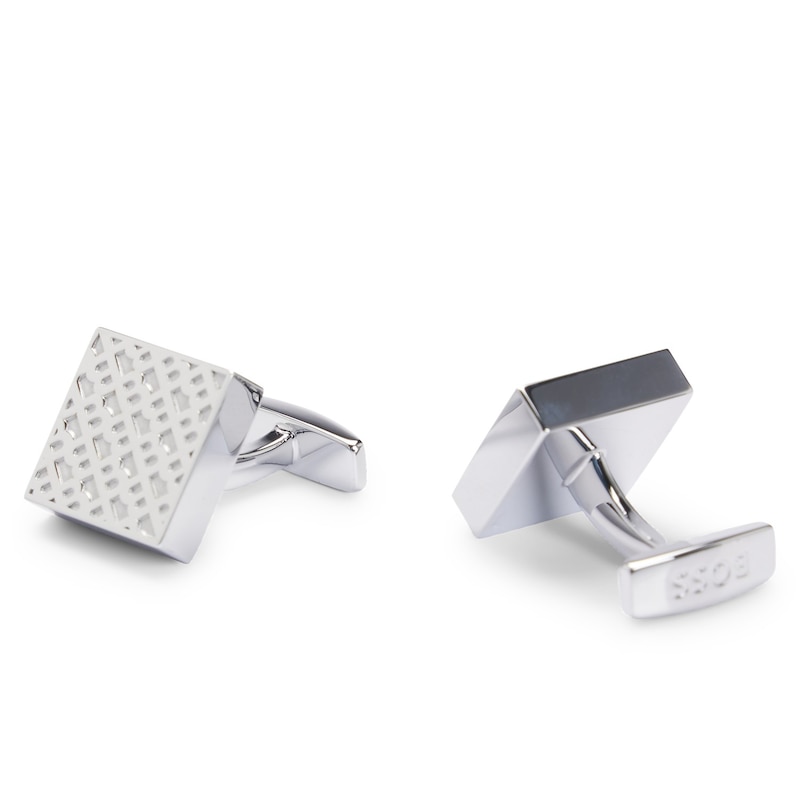 Main Image 3 of BOSS Square Brass Engraved Monogram Cufflinks