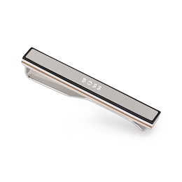 BOSS B-Iconic Brass Tri Colour Tie Clip