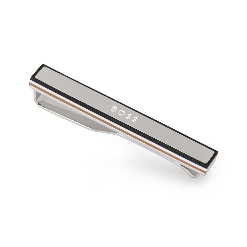 Main Image 1 of BOSS B-Iconic Brass Tri Colour Tie Clip