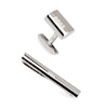 Thumbnail Image 1 of BOSS B-Logo Silver Tone Brass Cufflinks & Tie Clip Set