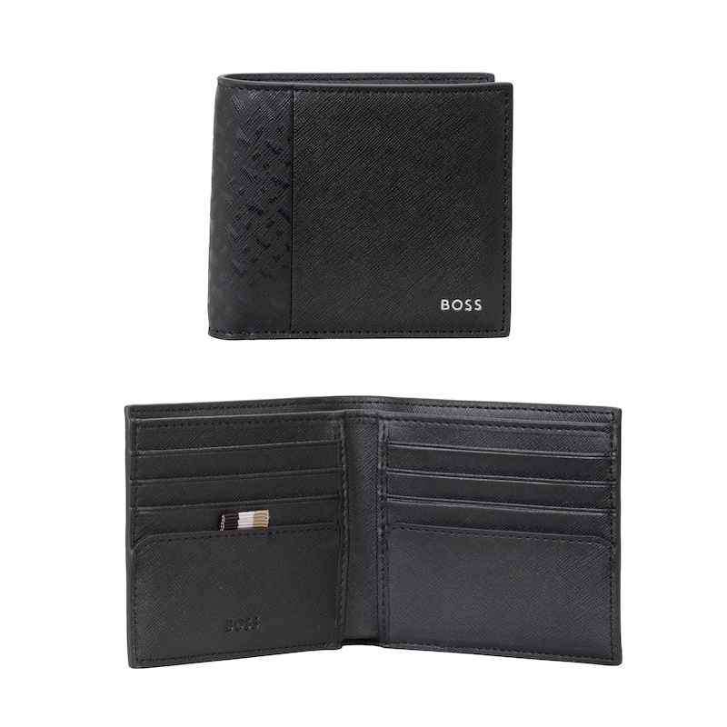 Main Image 1 of BOSS Zair Men's Grained Black Leather Wallet