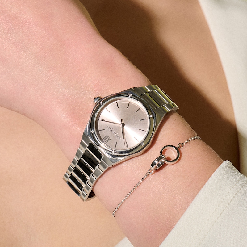 Olivia Burton Sports Luxe Hexa Ladies' Blush Pink & Stainless Steel Bracelet Watch