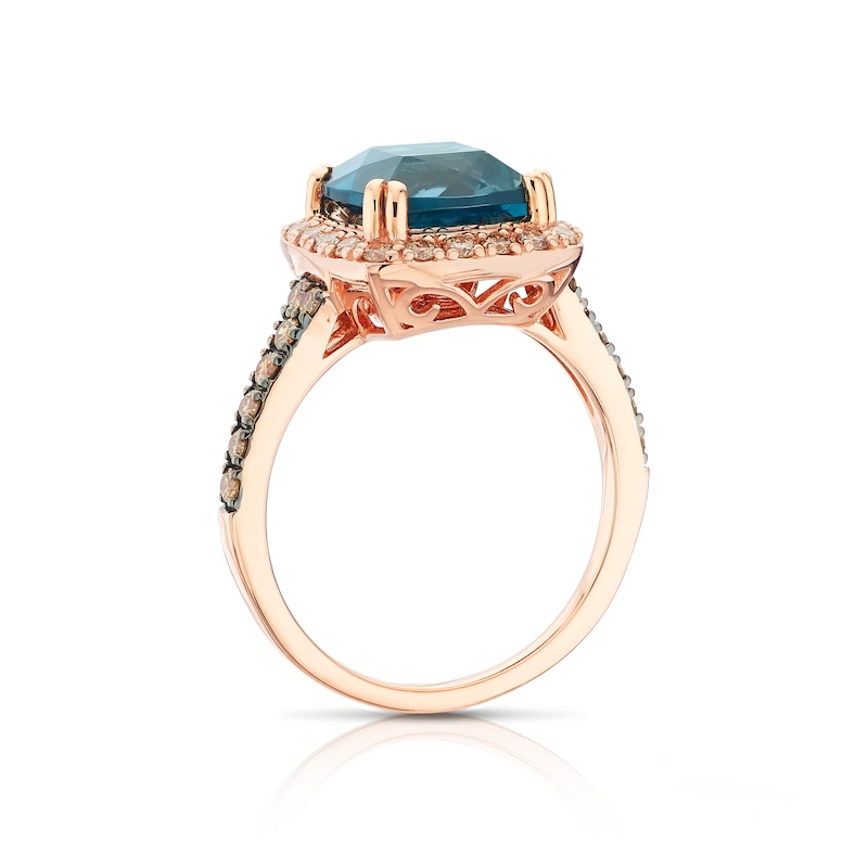 Le Vian 14ct Rose Gold Blue Topaz & 0.45ct Diamond Ring | Ernest Jones
