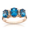 Thumbnail Image 0 of Le Vian 14ct Yellow Gold 0.29ct Diamond & Deep Sea Blue Topaz Trilogy Ring