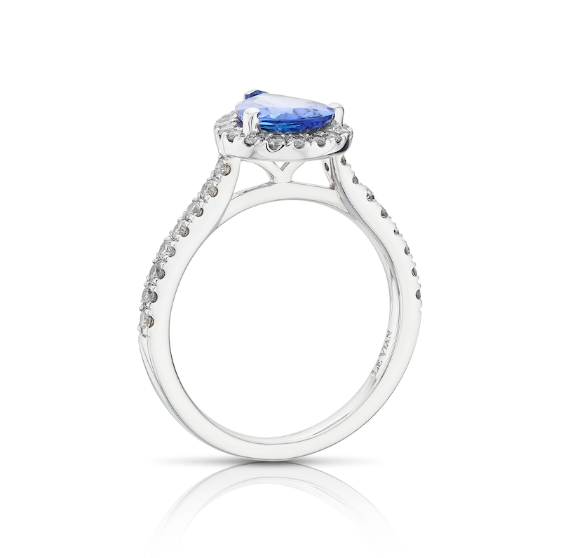 Le Vian 14ct White Gold 0.29ct Nude Diamond & Blue Tanzanite Pear Shape Ring