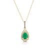 Thumbnail Image 0 of Le Vian 14ct Yellow Gold 0.29ct Diamond & Emerald Pear Shape Pendant Neckalace