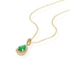 Thumbnail Image 1 of Le Vian 14ct Yellow Gold 0.29ct Diamond & Emerald Pear Shape Pendant Neckalace
