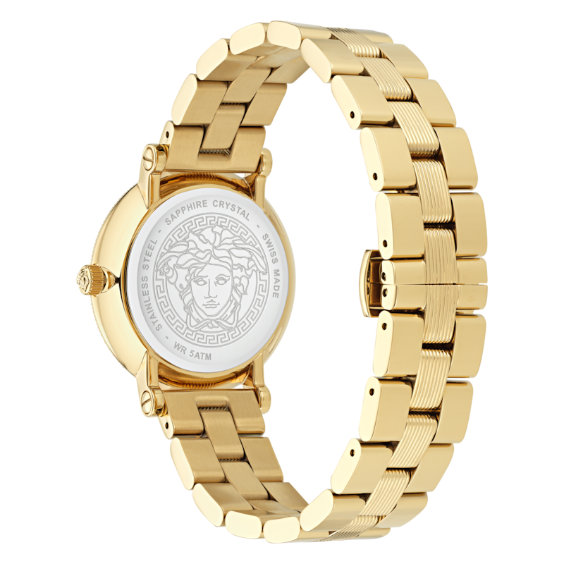 Main Image 2 of Versace Greca Flourish Black Dial & Gold Tone Bracelet Watch