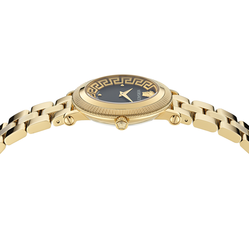 Main Image 3 of Versace Greca Flourish Black Dial & Gold Tone Bracelet Watch