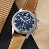 Thumbnail Image 5 of Alpina Startimer Men's Blue Dial & Brown Leather Strap Watch