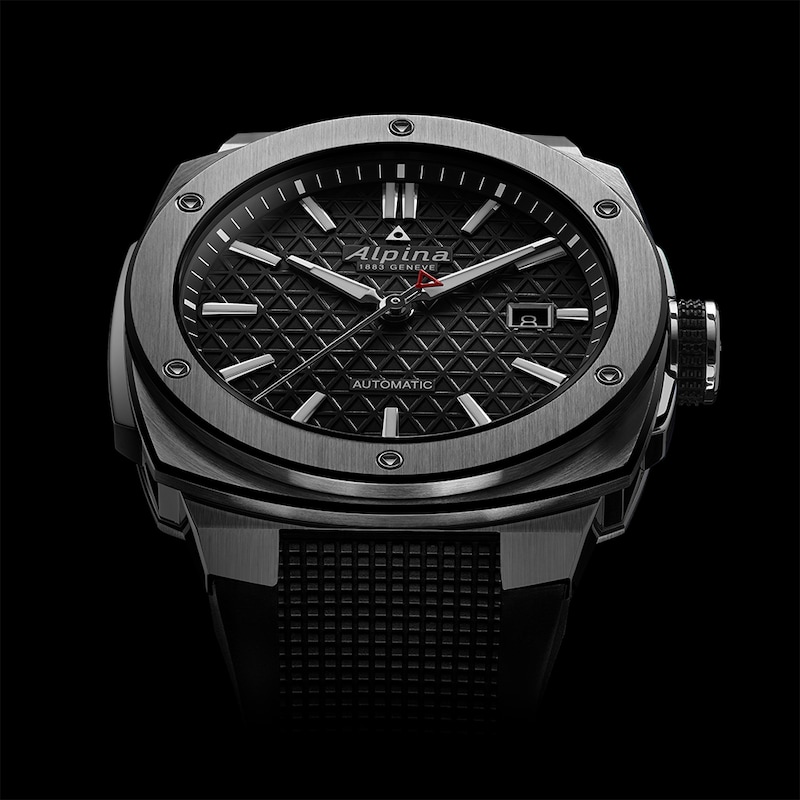 Main Image 7 of Alpina Alpiner Men's Steel Case & Black Rubber Strap Watch