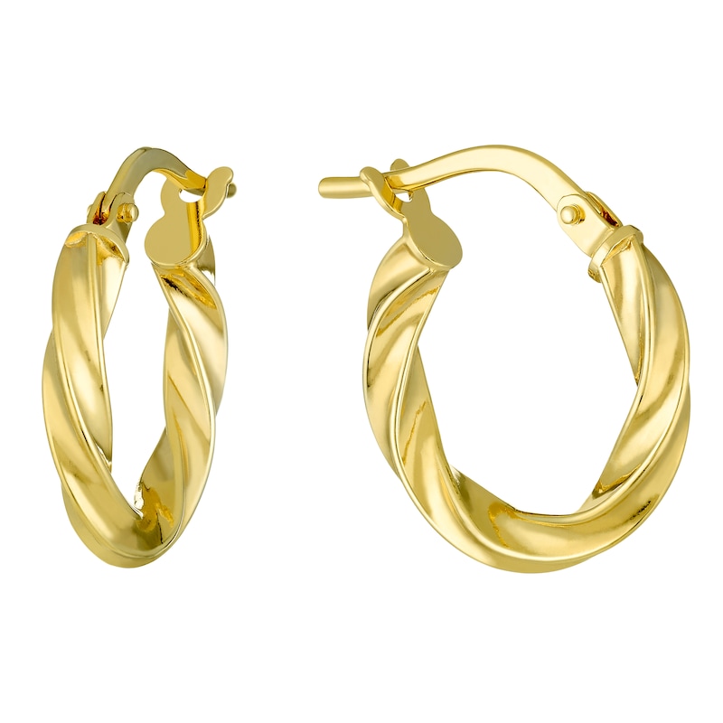 9ct Yellow Gold 10mm Hoop Earrings | Ernest Jones