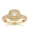 Thumbnail Image 0 of 18ct Yellow Gold 0.50ct Total Diamond Princess Cut Double Halo Ring