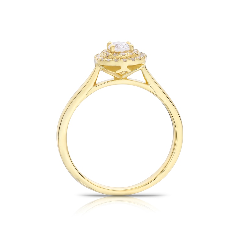 Origin 18ct Yellow Gold 0.50ct Diamond Oval Cut Halo Ring