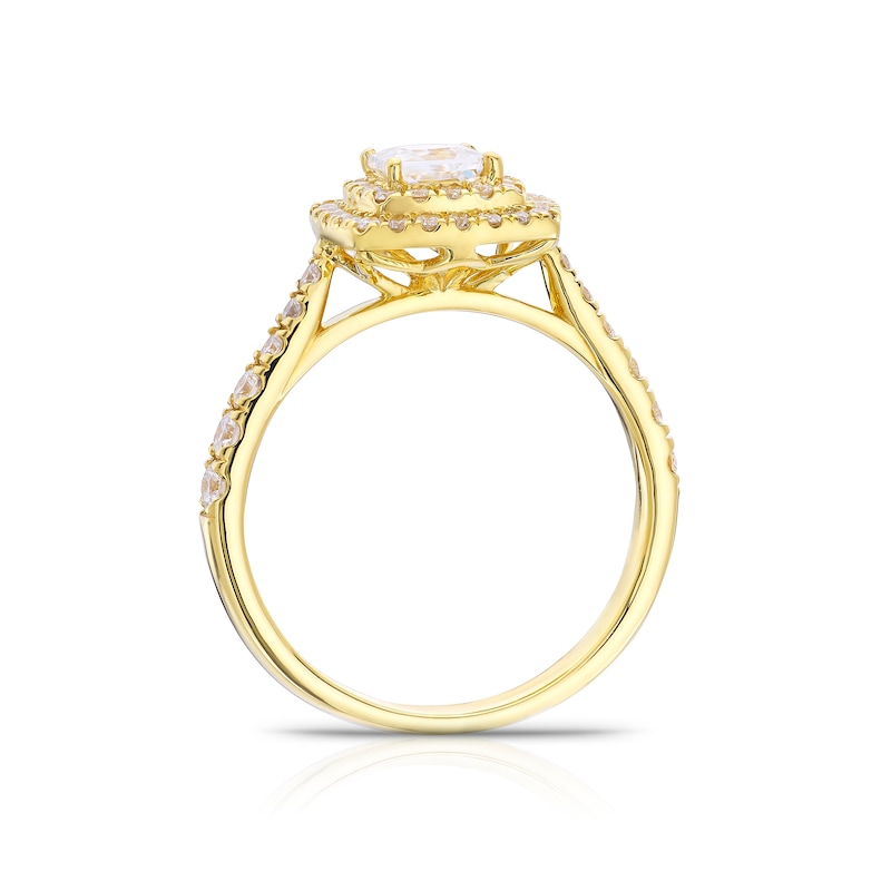 Origin 18ct Yellow Gold 1ct Diamond Princess Cut Halo Ring