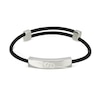 Thumbnail Image 1 of Gucci Tag Sterling Silver Logo & Black Leather Adjustable Bracelet