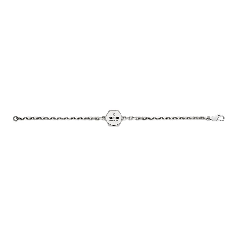Gucci Trademark Sterling Silver Hexagon Chain Bracelet