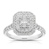 Thumbnail Image 1 of 18ct White Gold 1ct Diamond Emerald Shape Double Halo Ring