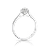 Thumbnail Image 2 of 9ct White Gold 0.33ct Diamond Pear Shape Halo Ring