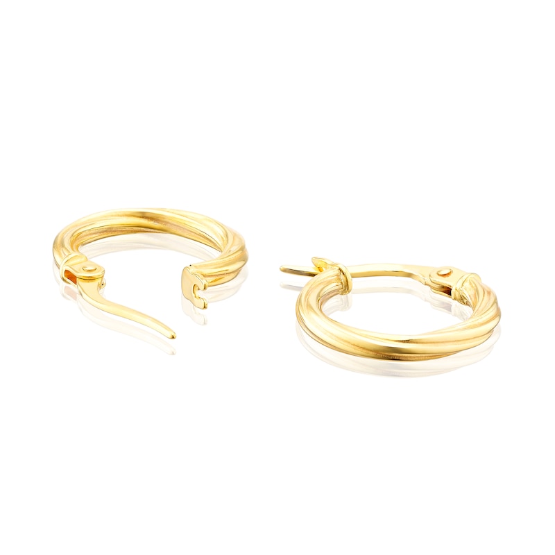 9ct Yellow Gold 10mm Twist Creole Hoop Earrings | Ernest Jones