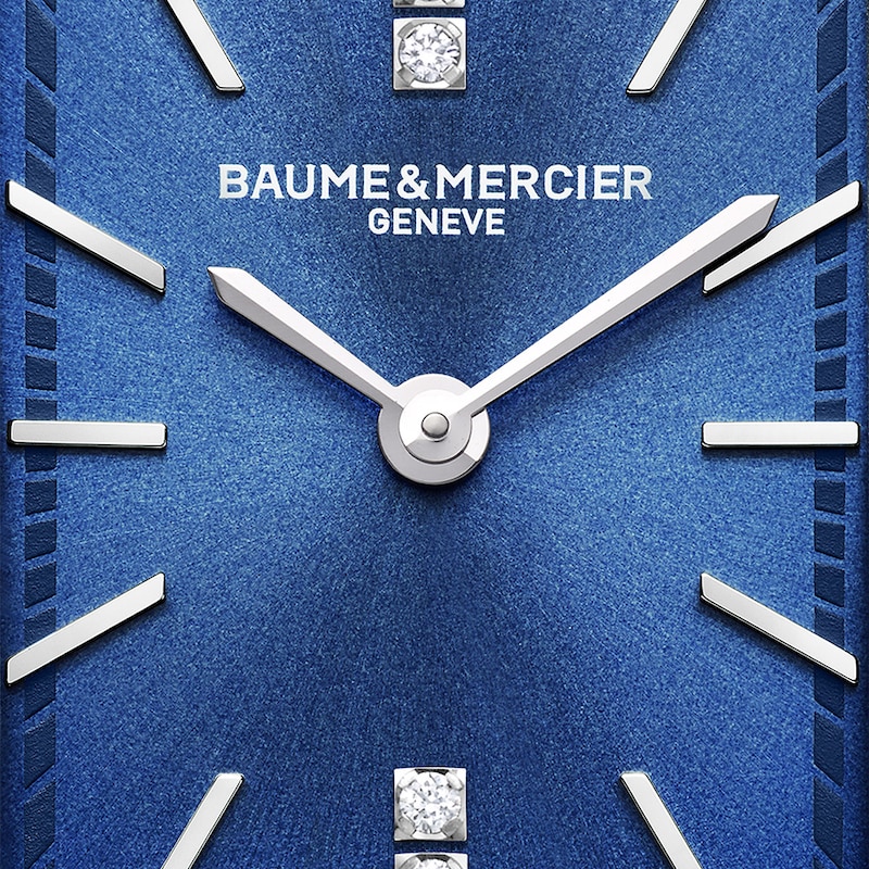 Baume & Mercier Hampton Ladies' Diamond Set Blue Leather Strap Watch