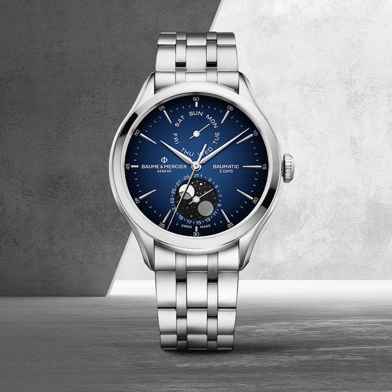 Baume & Mercier Clifton Men's Blue Dial Stainless Steel Bracelet Watch