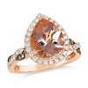 Thumbnail Image 1 of Le Vian 14ct Rose Gold Peach Morganite & 0.37ct Diamond Pear Shape Ring