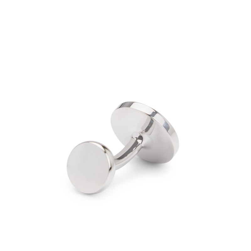 Main Image 3 of BOSS B-Logo Round Polished Silver Tone Cufflinks