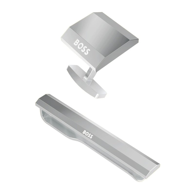 Main Image 2 of BOSS B-Basic Men's Sterling Silver Cufflinks & Tie Clip Set