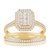 Thumbnail Image 0 of 18ct Yellow Gold 0.50ct Diamond Emerald Shaped Halo Bridal Set