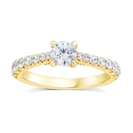 Yellow gold solitaire engagement ring