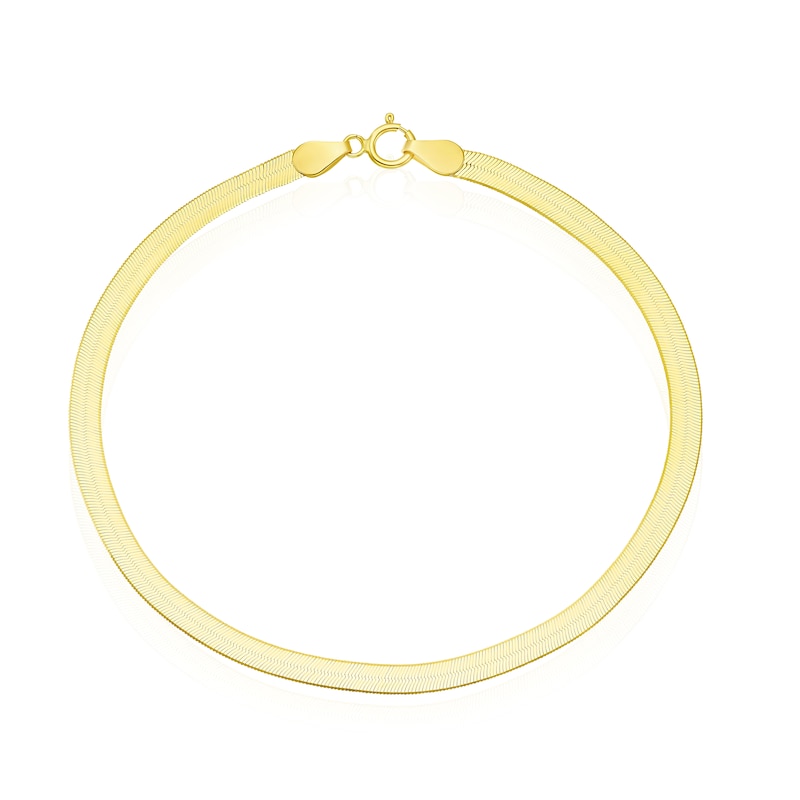 9ct Yellow Gold  7.25 Inch Herringbone Bracelet