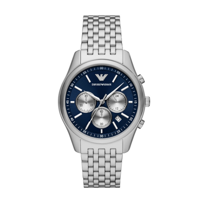 Main Image 1 of Emporio Armani 41mm Chronograph Blue Dial & Stainless Steel Watch