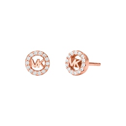 Michael Kors Rose 14ct Gold Plated Sterling Silver Stud Earrings