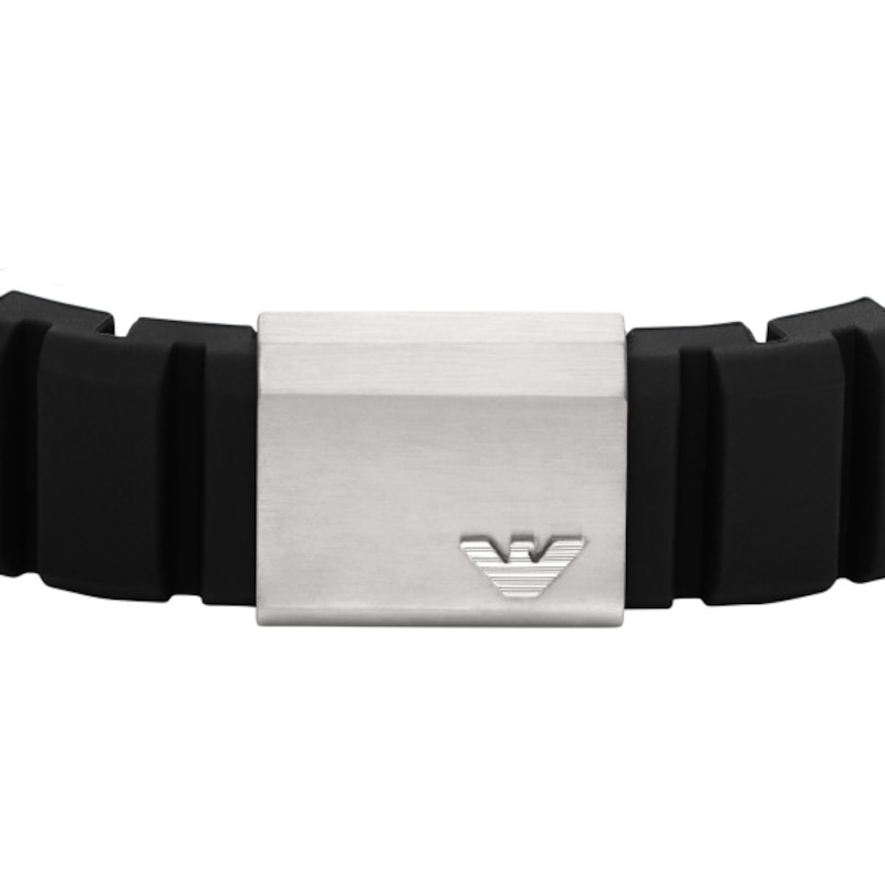 Main Image 2 of Emporio Armani Men's ID Stainless Steel & Silicone Strap Bracelet