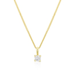 9ct Yellow Gold 18&quot; 0.15ct Diamond Pendant