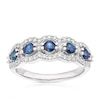 Thumbnail Image 0 of 18ct White Gold Sapphire & 0.40ct Diamond Eternity Halo Ring