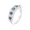 Thumbnail Image 1 of 18ct White Gold Sapphire & 0.40ct Diamond Eternity Halo Ring