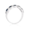 Thumbnail Image 2 of 18ct White Gold Sapphire & 0.40ct Diamond Eternity Halo Ring