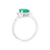 Thumbnail Image 3 of 18ct White Gold Emerald & 0.12ct Diamond Three Stone Ring