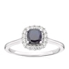 Thumbnail Image 0 of 9ct White Gold Sapphire & 0.15ct Diamond Cushion Halo Ring
