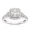 Thumbnail Image 0 of 14ct White Gold 0.75ct Diamond Princess & Emerald Cut Cluster Ring