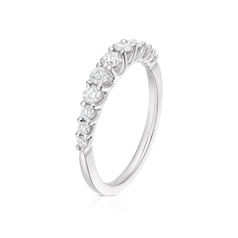 Platinum 0.50ct Diamond Round Cut Half Eternity Ring | Ernest Jones