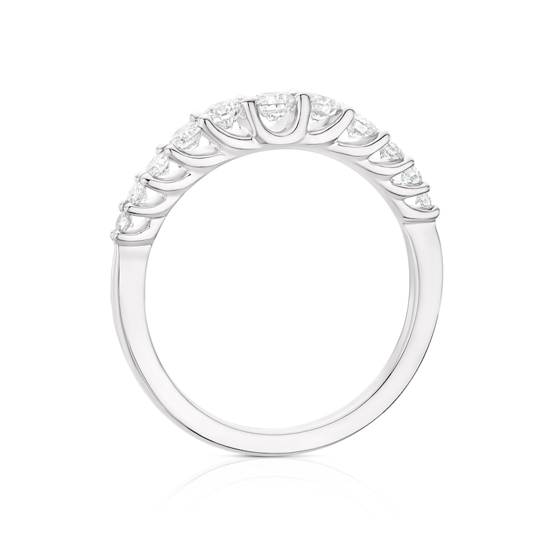 Platinum 0.50ct Diamond Round Cut Half Eternity Ring