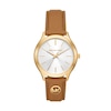 Thumbnail Image 0 of Michael Kors Slim Runway Gold-Tone & Brown Leather Strap Watch