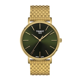 Tissot Everytime Men's Green Dial & Gold Tone Mesh Bracelet Watch